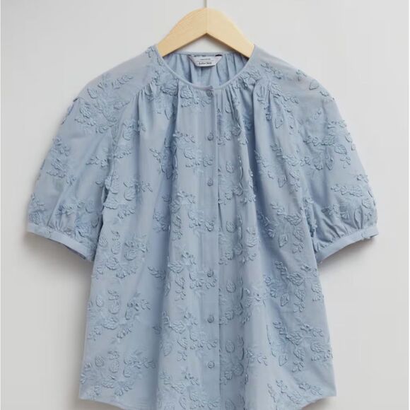 & Other Stories Light Blue Floral Blouse - Picture 1 of 6